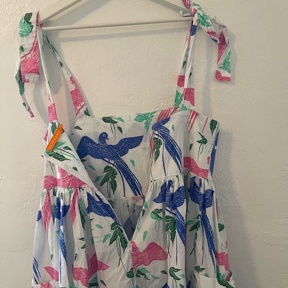 OLIPHANT Tie Strap Macaw Pocket Midi Dress size Small - Picture 11 of 12